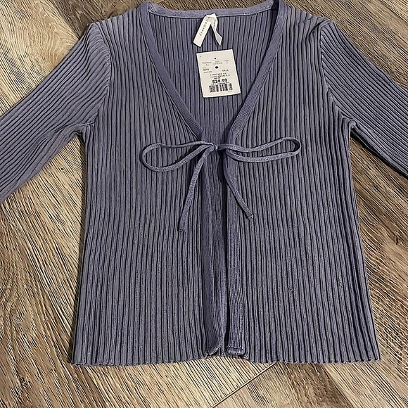 *NEW* Ribbed Tie Front Cardigan - Picture 3 of 5